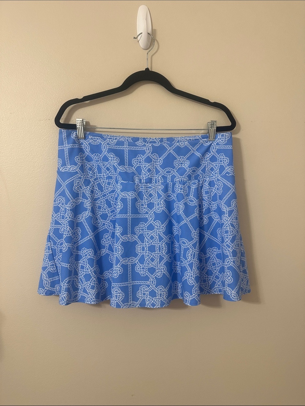 Jude Connally Jude Cloth Flounce Liv Skort Skirt Blue Rope/Knot Print Sz Large